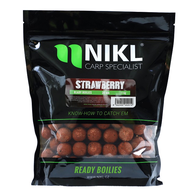 Nikl hotové boilies strawberry - 1 kg 30 mm