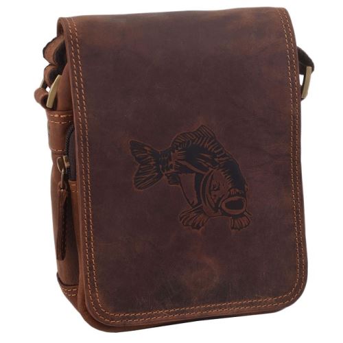 Mercucio Pánske Kožené Crossbody Tmavohnedé Kapor