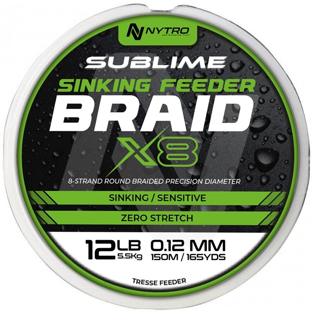 Nytro šnúra sublime x8 sinking feeder braid 150 m - 0,08 mm 4,1 kg