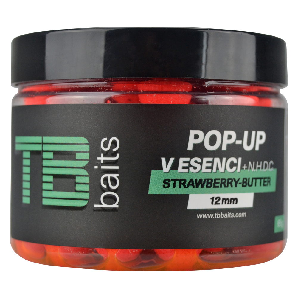 Tb baits plávajúce boilie pop-up strawberry butter + nhdc 65 g-16 mm