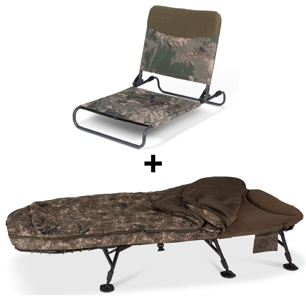 Nash lehátko so spacákom mf60 indulgence ss3 5 season mk ii + kreslo na lehátko indulgence bedchair seat camo