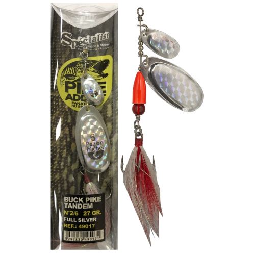 Pezon&Michel Rotačka Buck Pike Tandem Full Silver 27 g