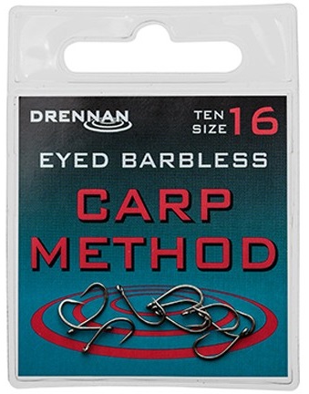 Drennan háčiky bez protihrotu eyed carp method barbless - veľkosť 8