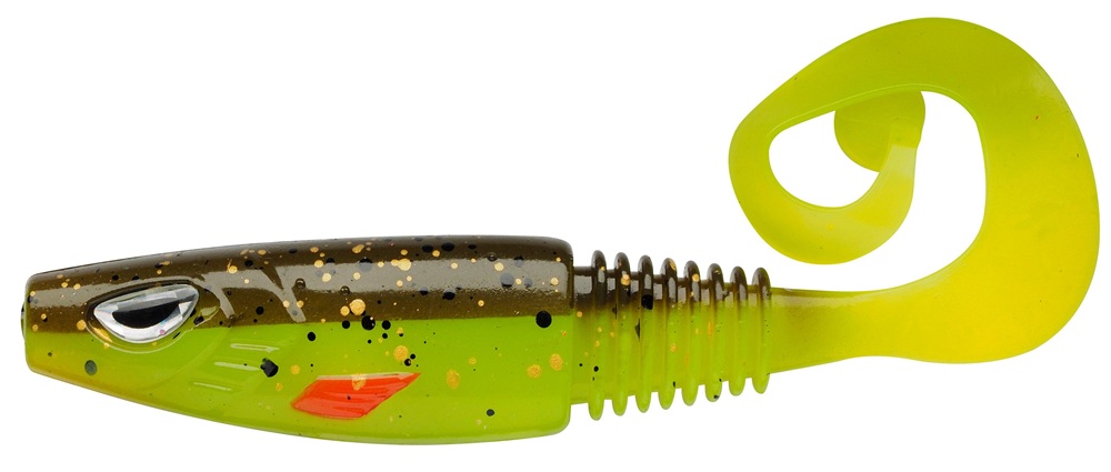 E-shop Berkley gumová nástraha sick curl brown chartreuse - 12 cm
