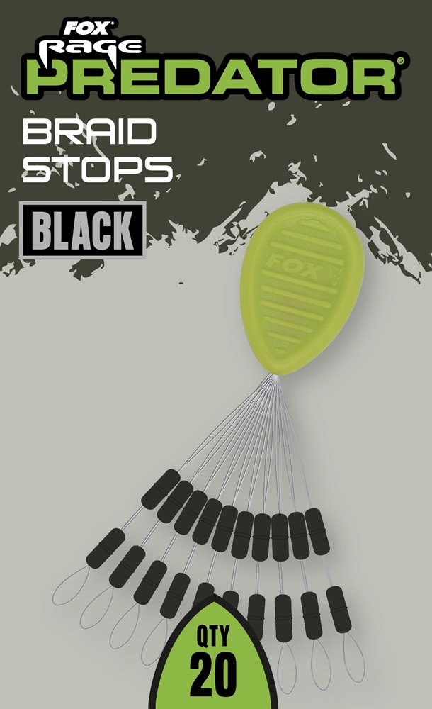E-shop Fox rage predator zarážky braid stops black 20 ks