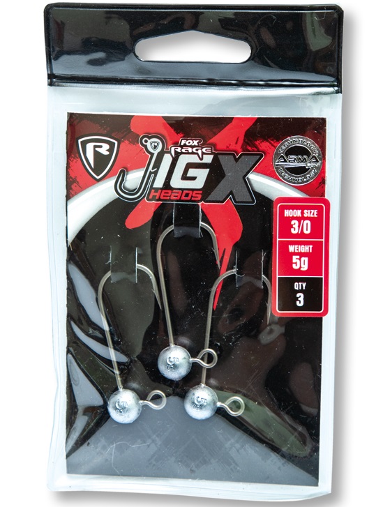 Fox rage jigová hlavička jig x jig heads háčik 3/0 3 ks-5 g