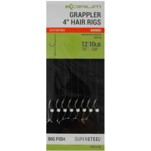 Korum Náväzec Grappler 4” Hair Rigs Barbed 10 cm