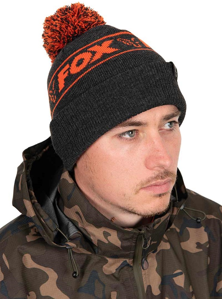 Fox čiapka collection bobble black orange