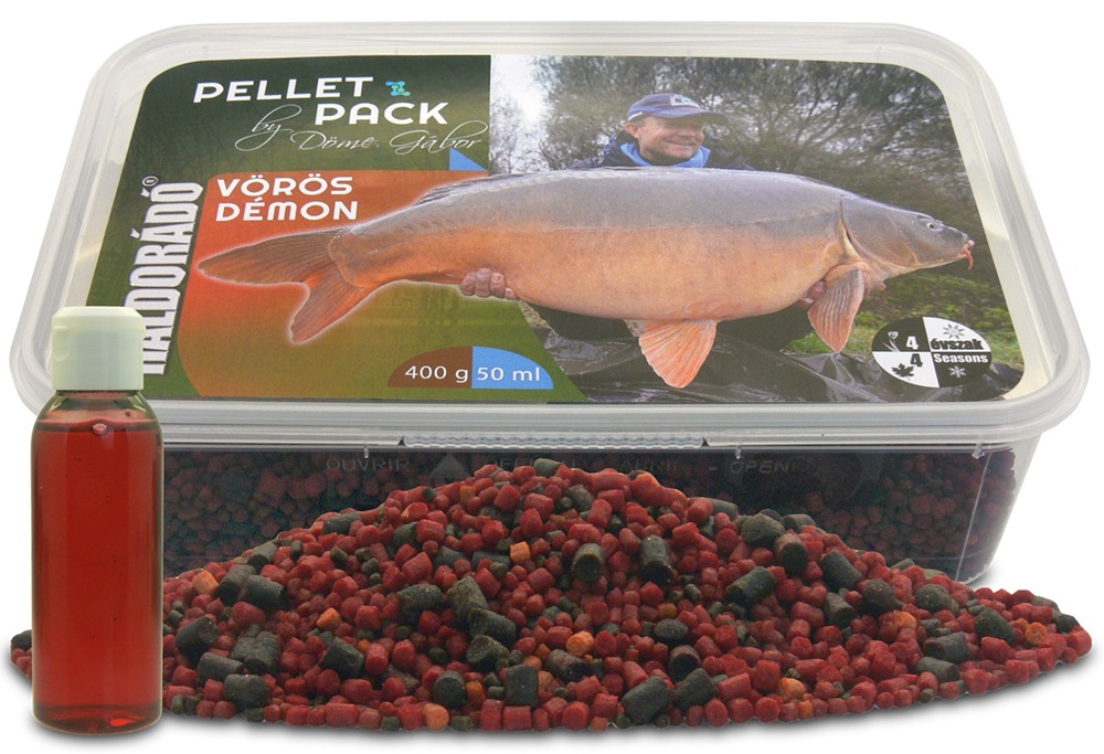 Haldorado pelety pellet pack by döme gábor 400 g + 50 ml aróma - červený démon