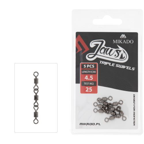 Mikado Obratlík Jaws Triple Swivels 5 ks 25 kg