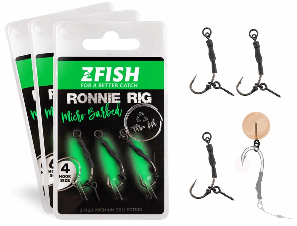 E-shop Zfish náväzec ronnie rig 3 ks - veľkosť háčika 4