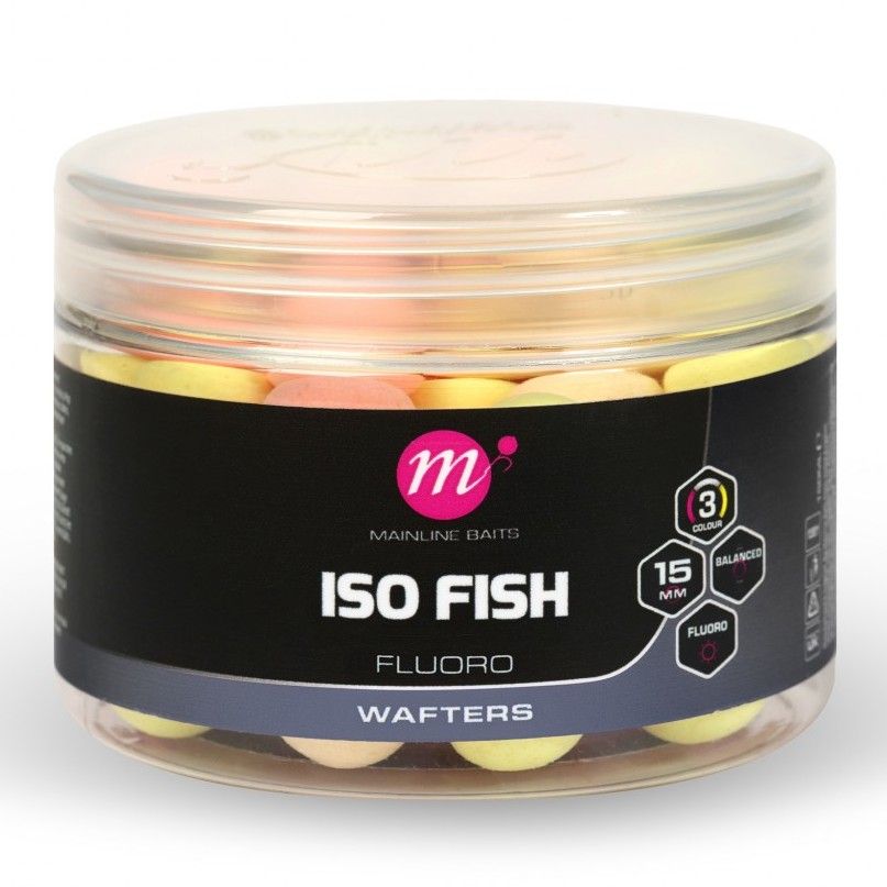 Mainline balanced boilie fluoro wafters pink yellow white 15 mm - iso fish