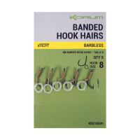 Korum Háčik s Gumičkou Banded Hook Hairs Barbless - Veľkosť 10