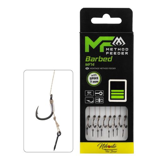 Mikado Nadväzec Feederový MF14 Braided S Ihlou Barbed 8 ks 10 cm
