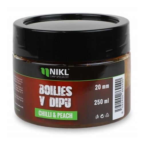 Nikl Boilies V Dipe Chilli & Peach 250 g