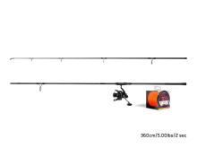 Delphin Spodový Set SPODCarp Prút 3,6 m 5 lb + Navijak Corzar 3T + Šnúra 0,14 mm (1)
