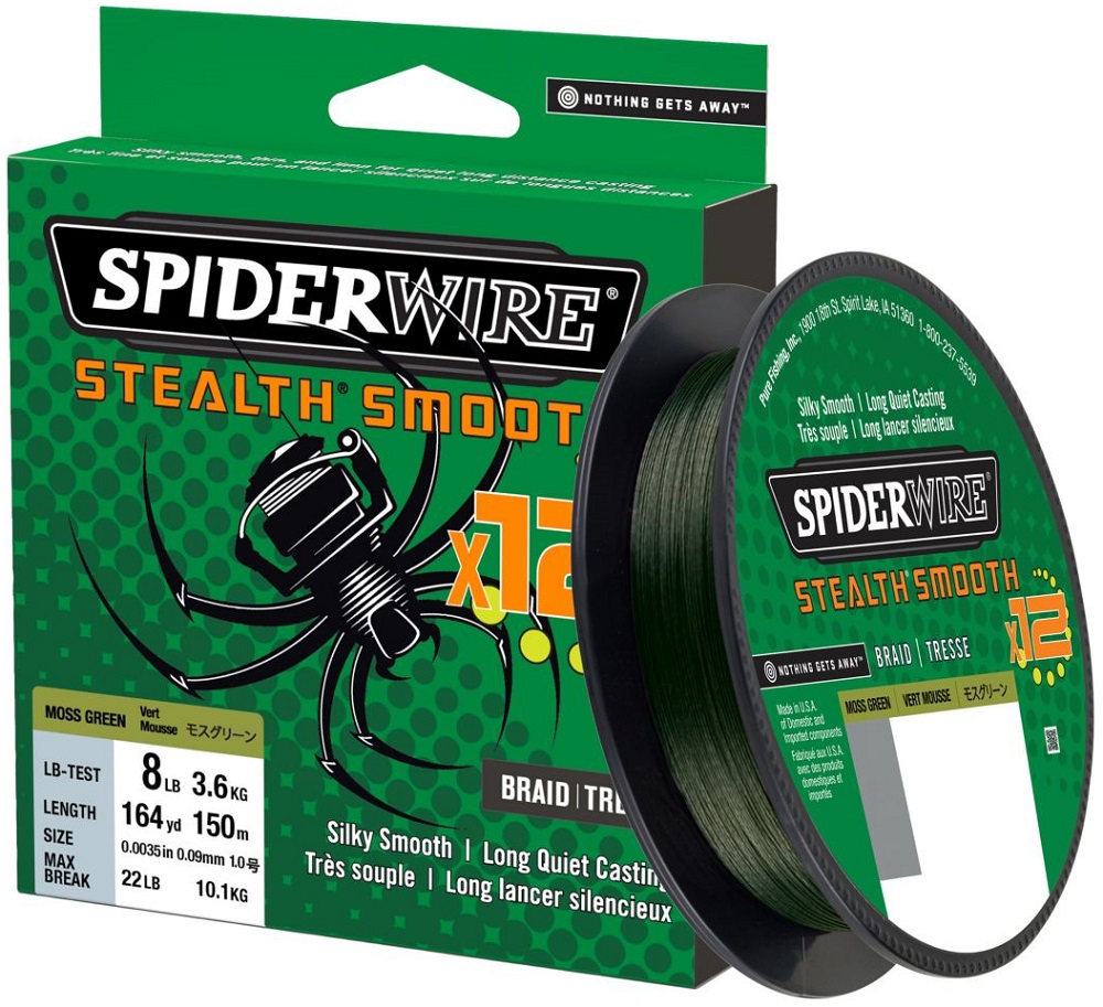 Spiderwire splietaná šnúra stealth smooth 12 zelená 150 m - 0,06 mm 5,4 kg