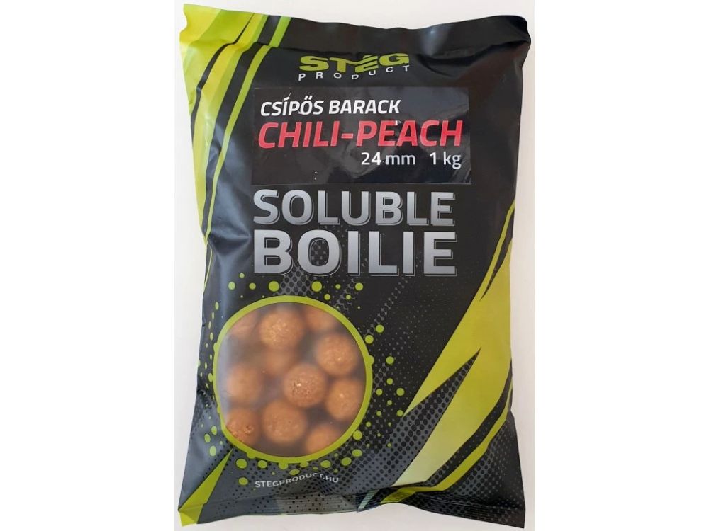 Stég rozpustné boilie soluble boilie 1 kg 24 mm - chili peach