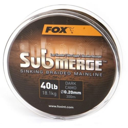 Fox Splétaná Šňůra Submerge Sinking Braided Mainline Camo 600 m - Průměr 0,16 mm / Nosnost