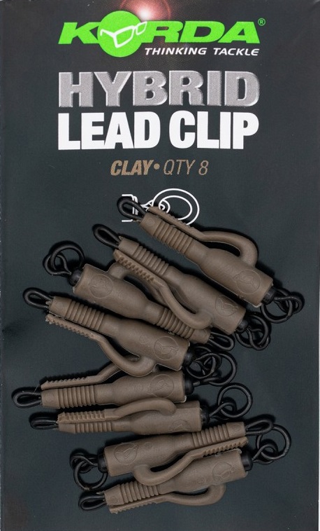 Korda závesky hybrid lead clips 8 ks - clay