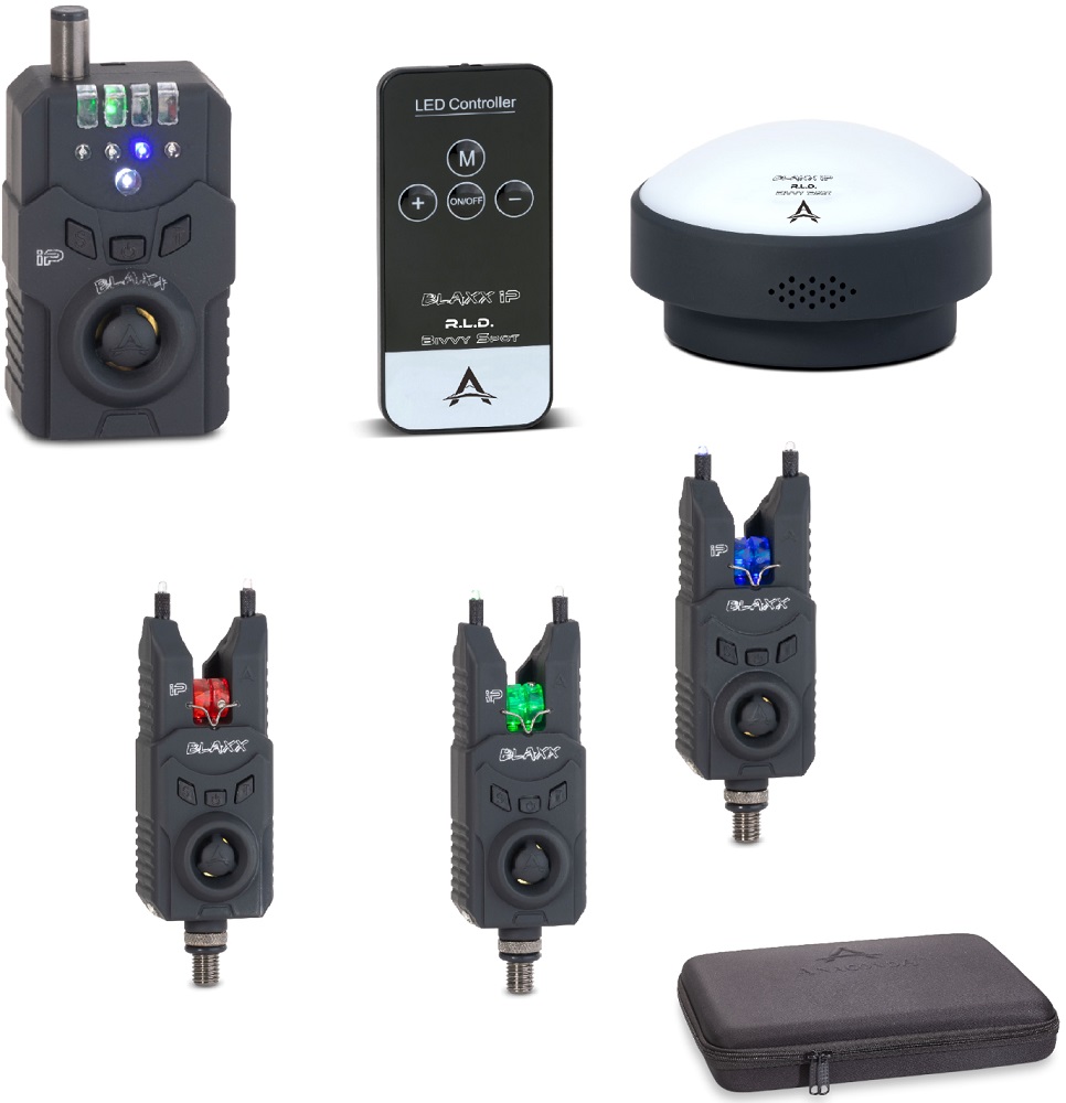 Anaconda sada hlásičov s príposluchom a svetlom do bivaku blaxx ip pro - 3+1.
 Priposluch: •Prenos 1:1 •Jasná indikácia „padáčika“ pomocou červeného LED osvetlenia (až 20 sekúnd) •Biela LED bliká v prípade „jazdy“ (20 sekúnd) a na 20 sekúnd sa rozsvieti príslušná farba signalizátora •Výkonný reproduktor •Vibračný alarm bez zvuku s prenosom 1: 1 •Sedem rôznych nastavení hlasitosti + tichý / vibračný režim •Osem rôznych tónov •Vodeodolné, nárazuvzdorné mäkké puzdro •prevádzka na 2 x 1,5 V AAA batérie (nie sú súčasťou balenia) 
 Svetlo do bivaku •Vr.