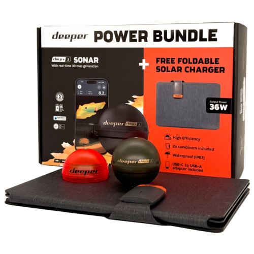 Deeper Power Bundle Nahadzovací Sonar Chirp+ 3 a Solárna Nabíjačka