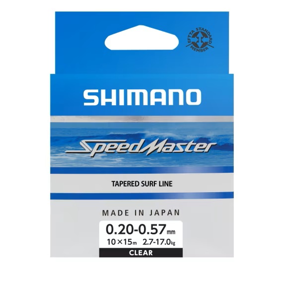 Shimano ujímaný šokový vlasec speedmaster surf taper clear 10x15 m - 0,23-0,57 mm