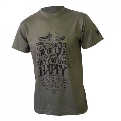 Doc Fishing Tričko Happy Khaki