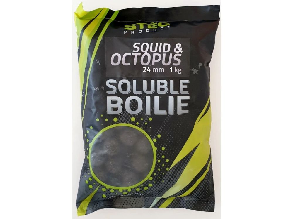 Stég rozpustné boilie soluble boilie 1 kg 24 mm - squid octopus