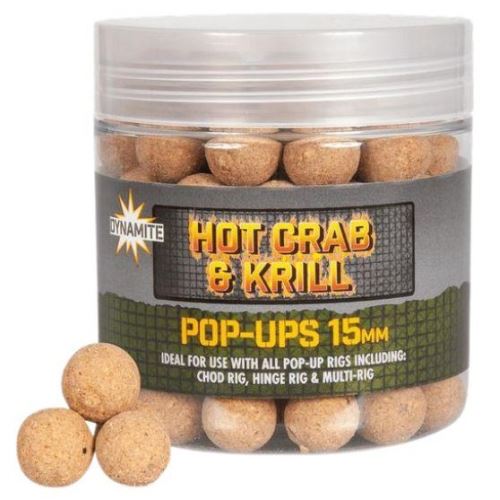 Dynamite baits Plávajúce boilies Pop Ups Hot Crab Krill 15 mm