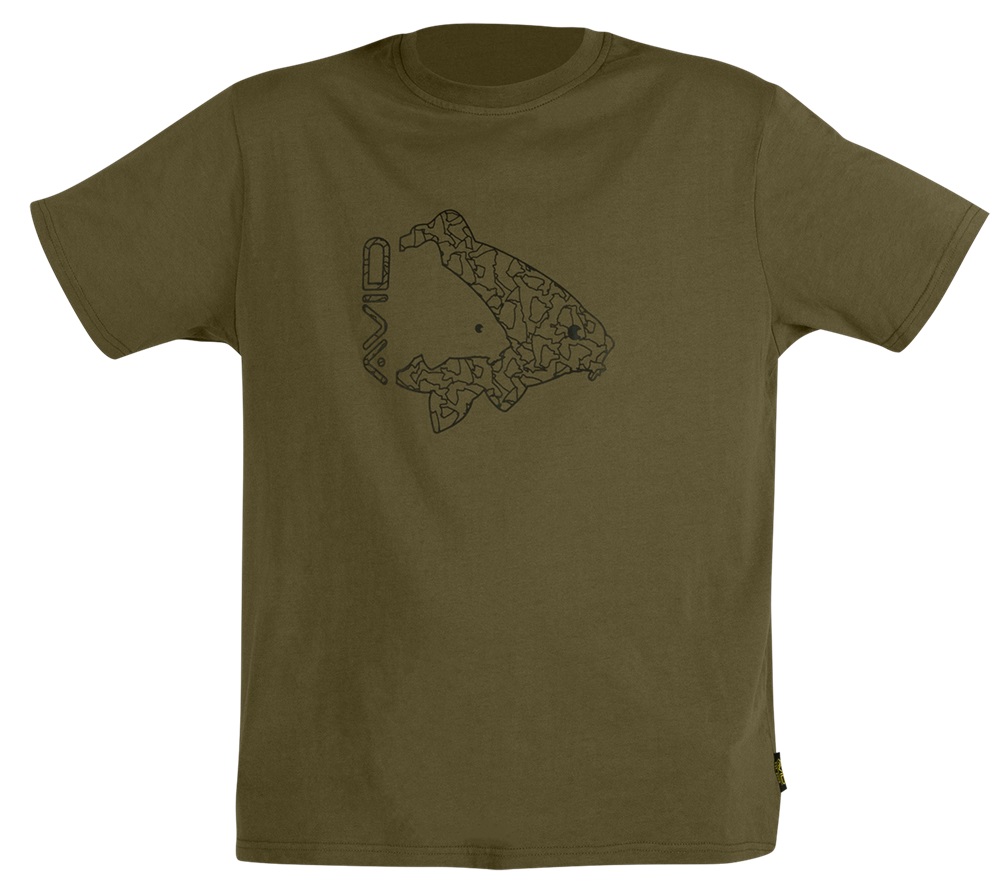 Avid carp tričko icon t-shirt khaki - xxl