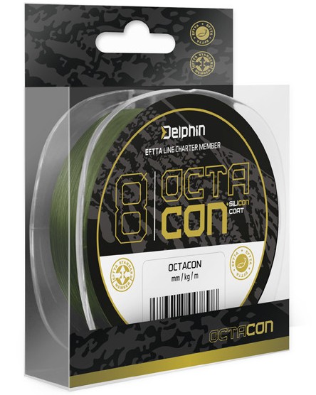 E-shop Delphin splietaná šnúra octacon zelená 135 m - 0,14 mm 9 kg