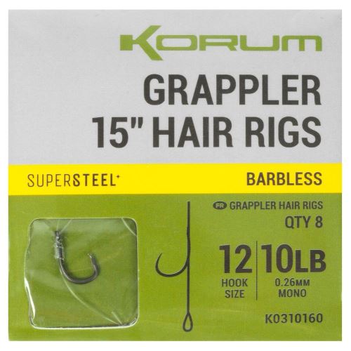 Korum Náväzec Grappler 15” Hair Rigs Barbless 38 cm