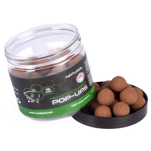 Nash Plávajúce Boilie Pop Ups Monster Shrimp Natural 75 g