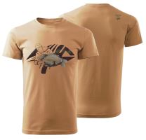 Giants Fishing Tričko Pánske Rybár s Kaprom Béžové - XXXL