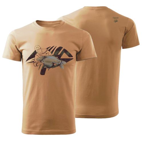 Giants Fishing Tričko Pánske Rybár s Kaprom Béžové