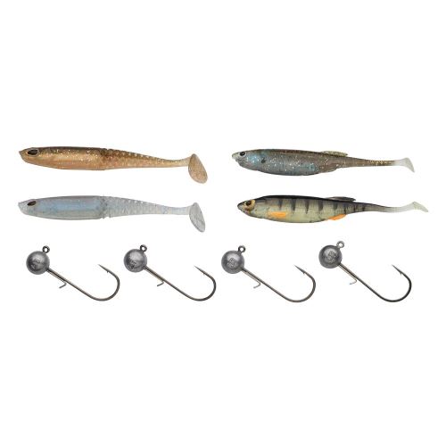 Berkley Sada Nástrah a Jigových Hlavičiek Powerbait Perch Jig Pro Pack Clear Water 8 ks 7,5 + 8 cm 5 g