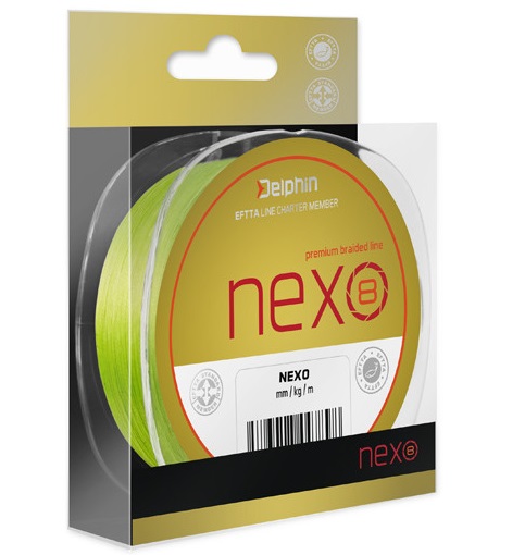 Delphin splietaná šnúrka nexo 8 fluo-priemer 0,08 mm / nosnosť 11 lb / návin 130 m