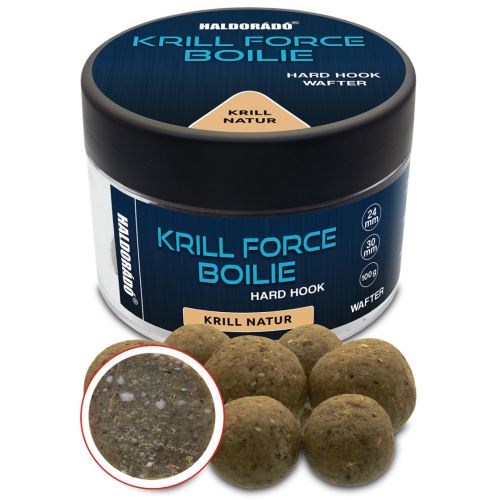 Haldorádo Tvrdené Boilie Krill Force Hard Hook Boilies Wafters 100 g 24/30 mm