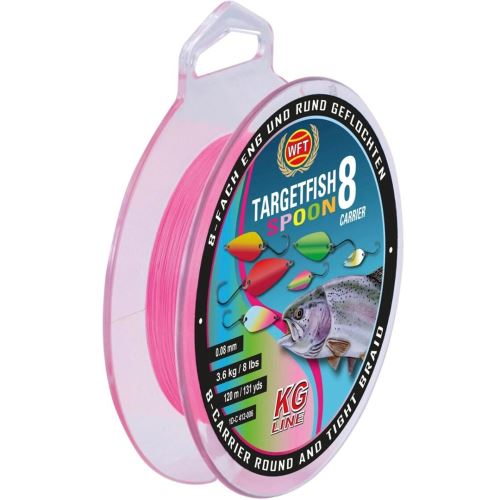 WFT Splietaná Šnúra Targetfish 8 Spoon Pink 120 m