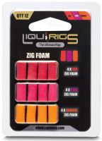 Liquirigs Plávajúce Pena Liquid Zig 4+4+4 ks - Červená, Ružová a Oranžová