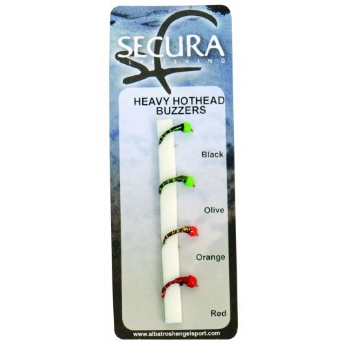 Secura Flyfishing Mušky Heavy Hothead Buzzers 4 ks