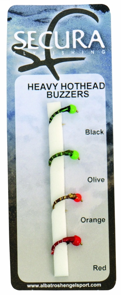 Secura flyfishing mušky heavy hothead buzzers 4 ks