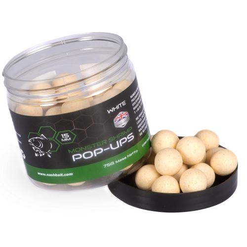 Nash Plávajúce Boilie Pop Ups Monster Shrimp White 75 g