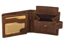 Mercucio Rybársky Darčekový Set Sumec - Pánska Peňaženka a Kožený Opasok Tmavý Hladký (4)