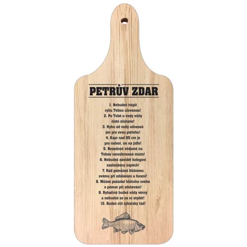 BG Dekoratívna Kuchynská Doštička Pre Rybárov Rybárske Desatoro
