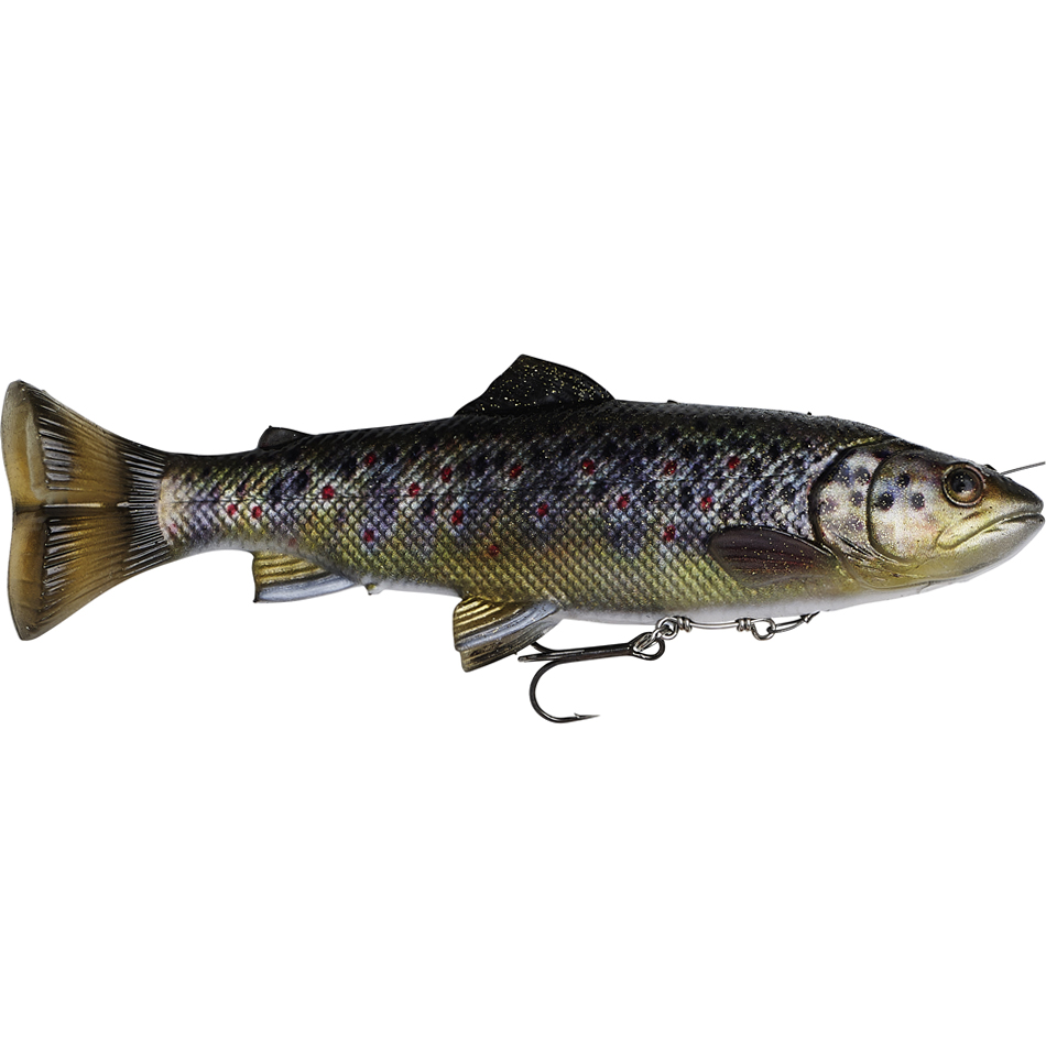 Savage gear gumová nástraha pstruh 4d line thru pulsetail trout ss brown trout-dĺžka 25 cm 202 g