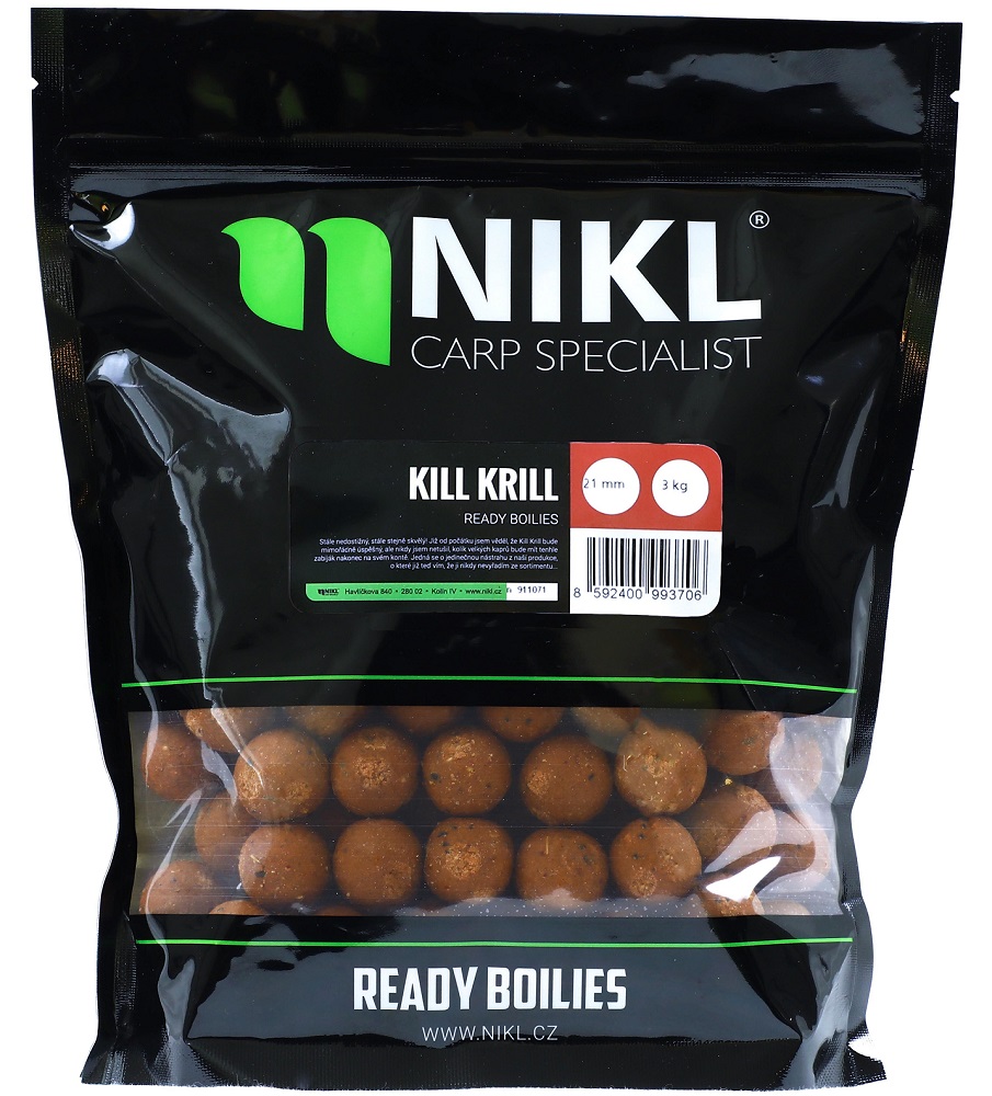 Nikl ready boilie kill krill - 1 kg 24 mm