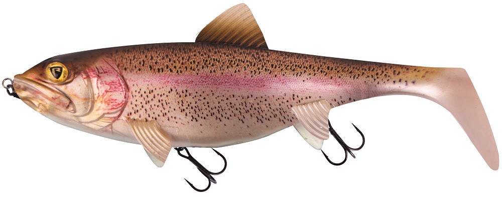 Fox rage gumová nástraha giant replicant uv rainbow trout - 35 cm 443 g