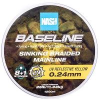 Nash Splietaná Šnúra Baseline Sinking Braid UV Yellow 1200 m - 0,24 mm 11,33 kg